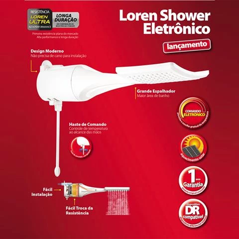 DUCHA LORENZETTI LOREN SHOWER ULTRA ELETRÔNICA 127/220V