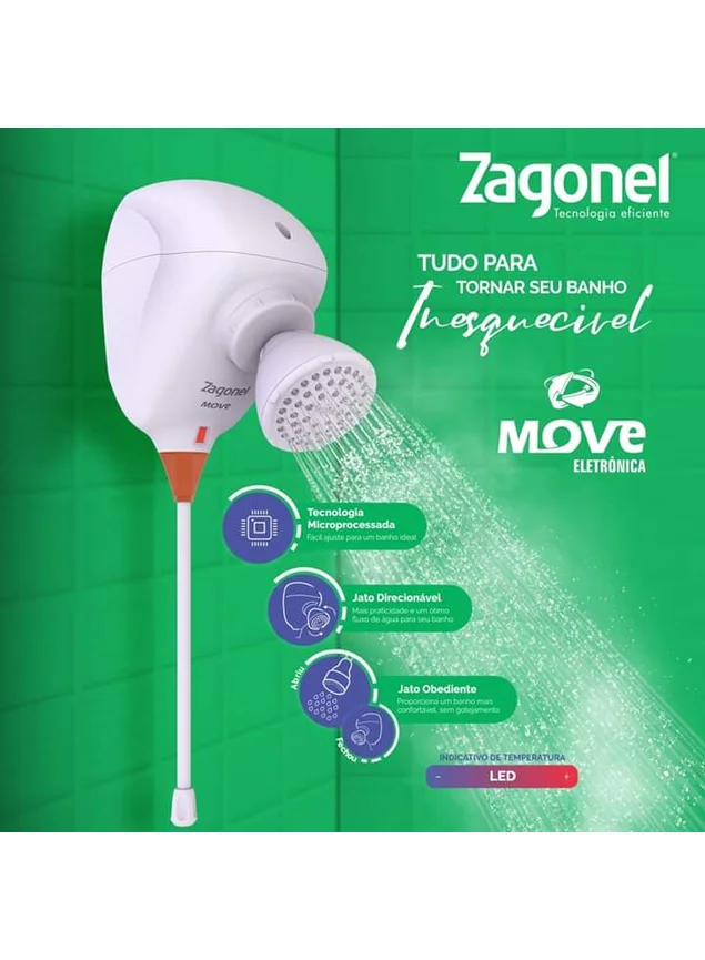 DUCHA ZAGONEL MOVE ELETRÔNICA 127/220V